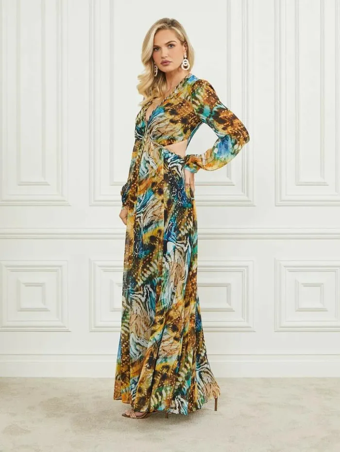 Women GUESS Dresses and Jumpsuits Ursula Gown Eutopia Print