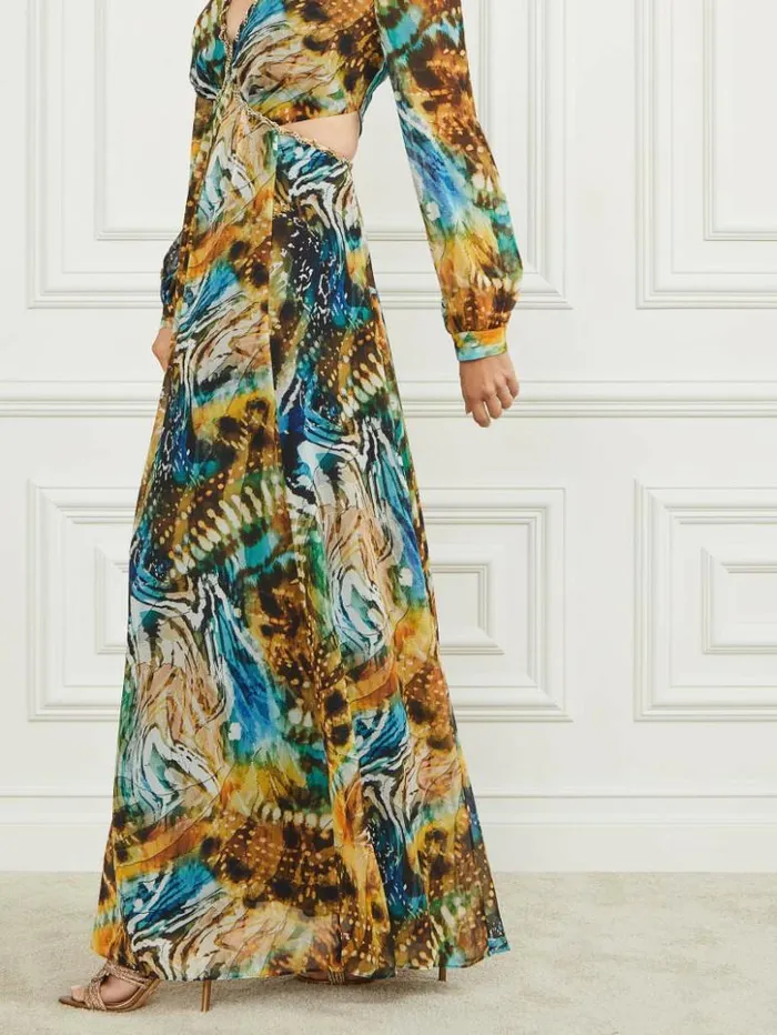 Women GUESS Dresses and Jumpsuits Ursula Gown Eutopia Print