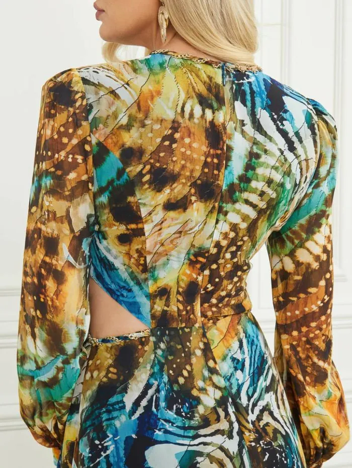 Women GUESS Dresses and Jumpsuits Ursula Gown Eutopia Print