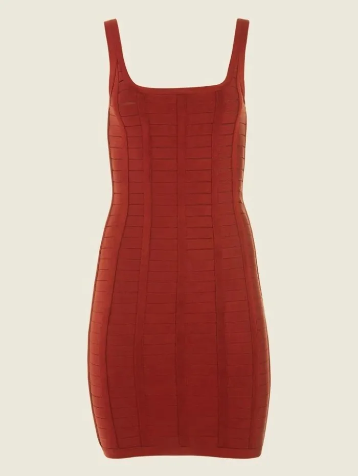 Women GUESS Dresses and Jumpsuits Vela Bandage Dress Dark Jam Red