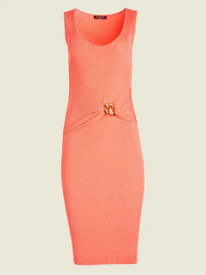Women GUESS Dresses and Jumpsuits Veronique Ribbed Dress Coral Peonie