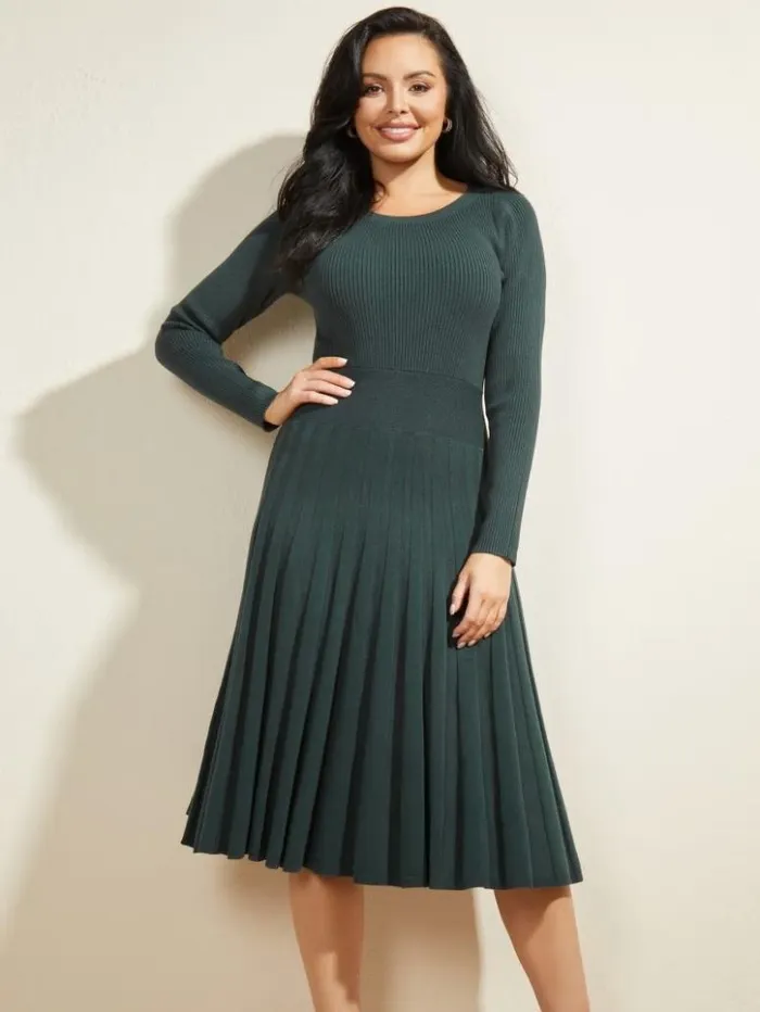 Women GUESS Dresses and Jumpsuits Wavelength Sweater Dress Forbidden Forest