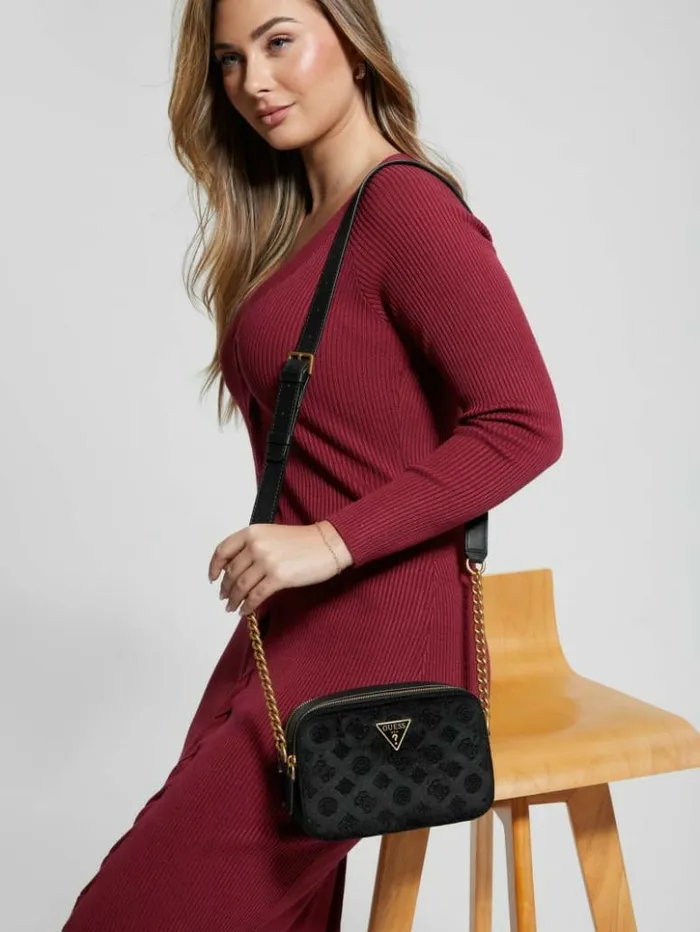 Women GUESS Handbags Ales Camera Bag Black