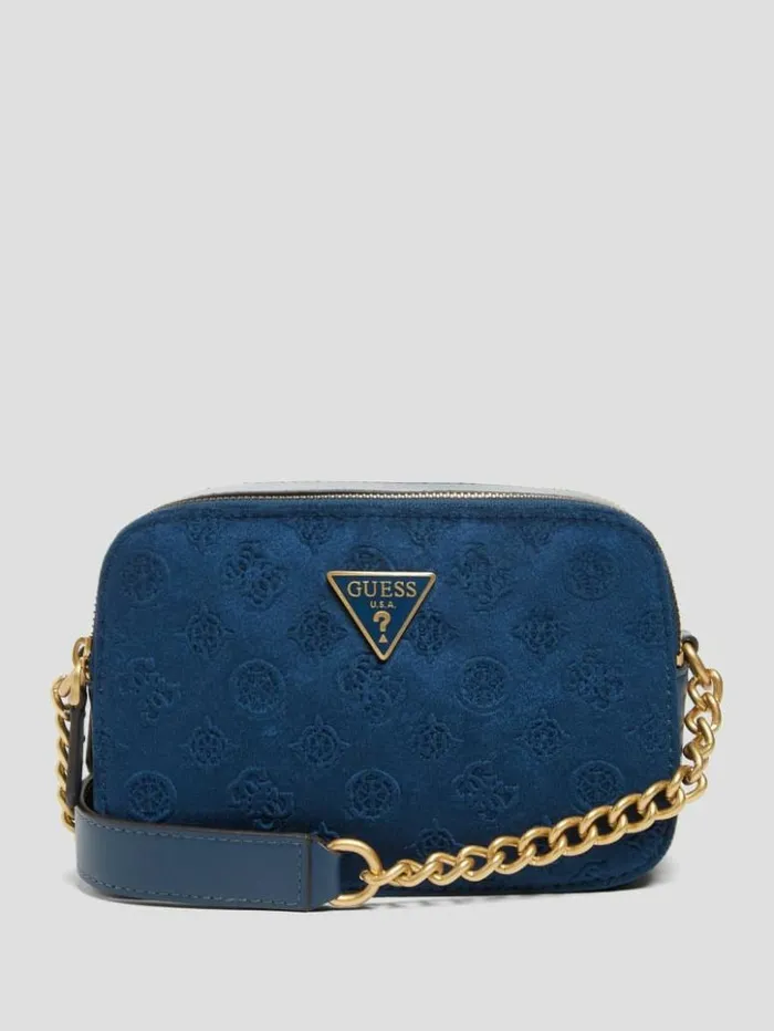 Women GUESS Handbags Ales Camera Bag Navy Blue