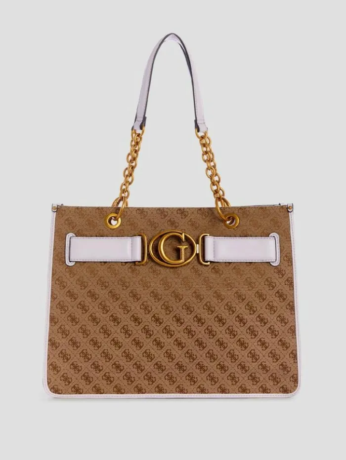 Women GUESS Handbags Aviana Tote Lattelilac