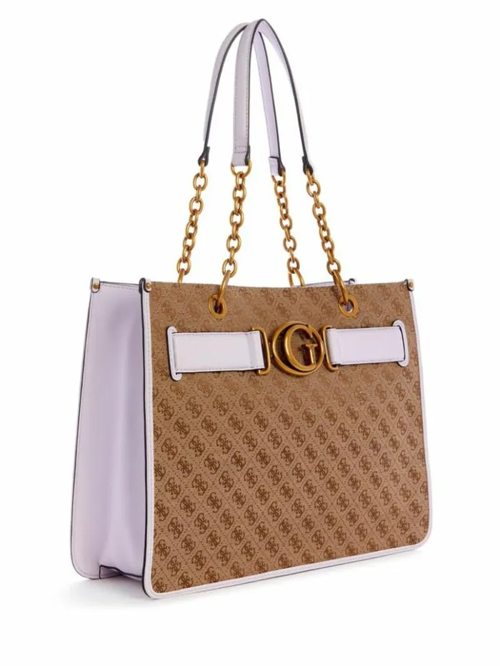 Women GUESS Handbags Aviana Tote Lattelilac
