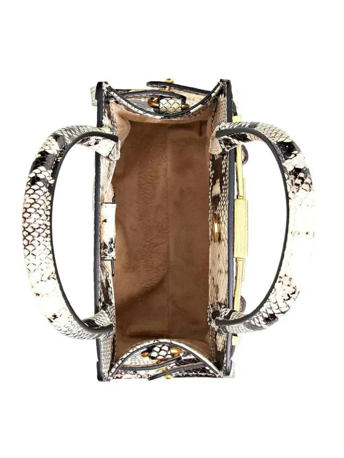 Women GUESS Handbags Cristina Small Leather Satchel White Patent