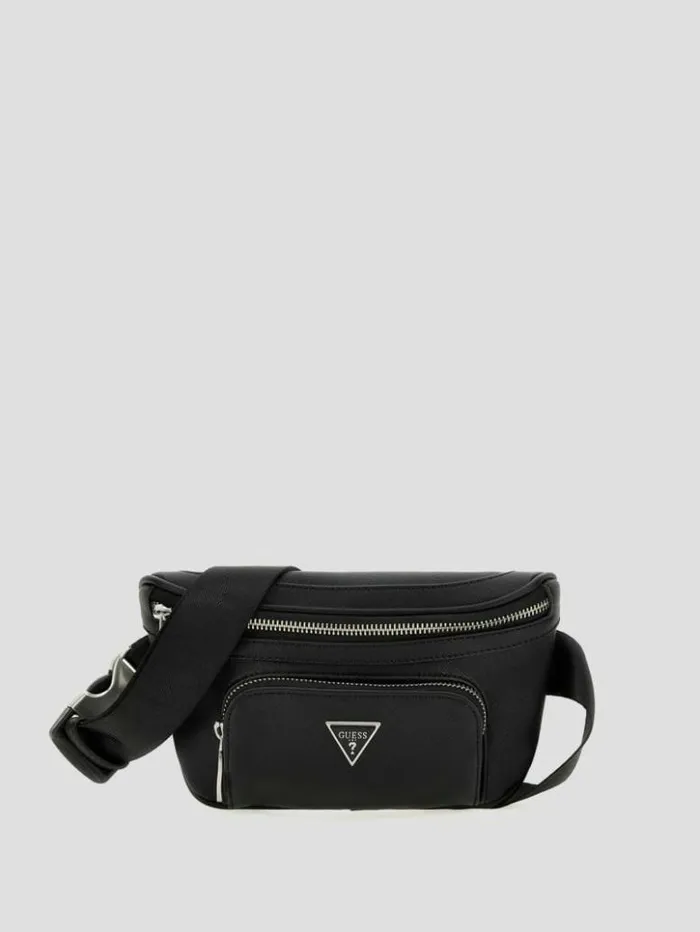 Women GUESS Handbags Eco Certosa Compact Bum Bag Black