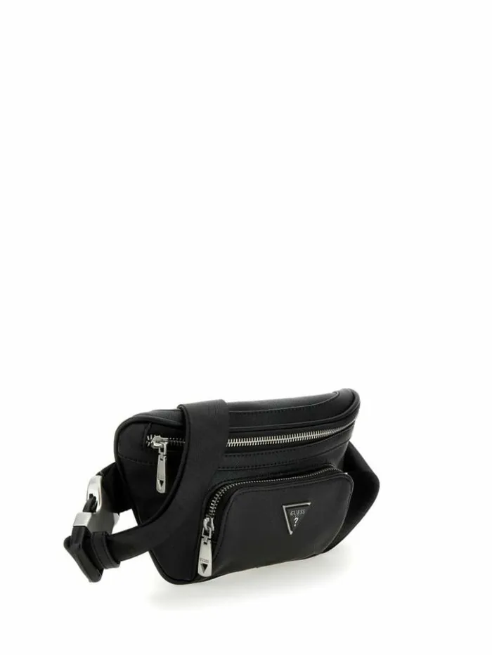 Women GUESS Handbags Eco Certosa Compact Bum Bag Black