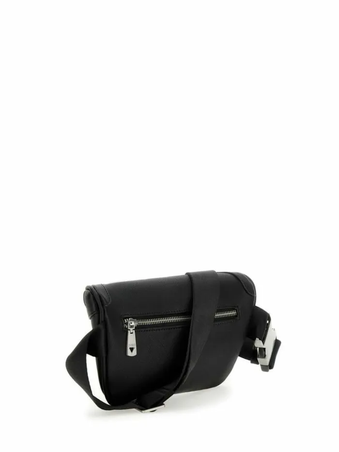 Women GUESS Handbags Eco Certosa Compact Bum Bag Black
