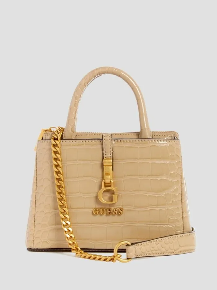 Women GUESS Handbags G James Mini Satchel Taupe