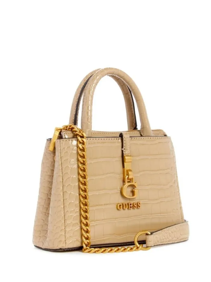 Women GUESS Handbags G James Mini Satchel Taupe