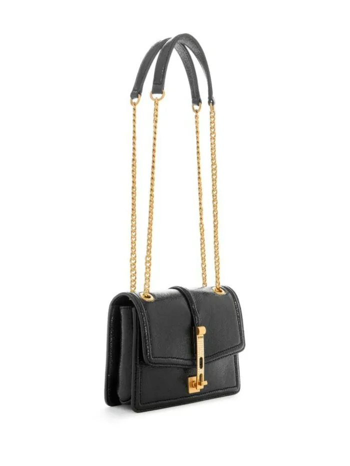 Women GUESS Handbags Gilded Glamour Mini Convertible Crossbody Black Floral Print Women GUESS Handbags Gilded Glamour Mini Convertible Crossbody Black Floral Print