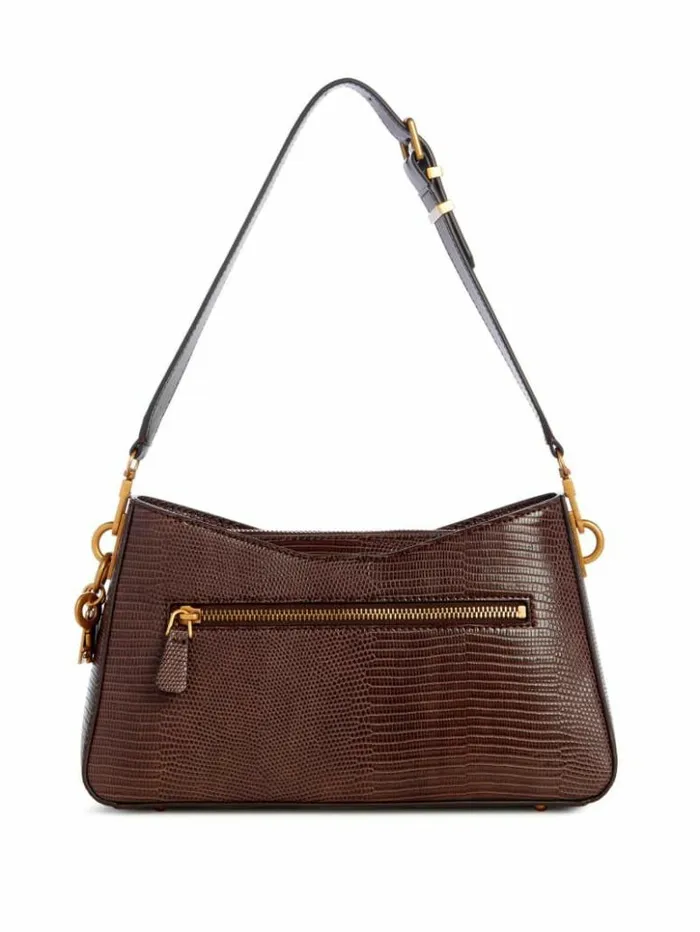Women GUESS Handbags Ginevra Elite Shoulder Bag Brown