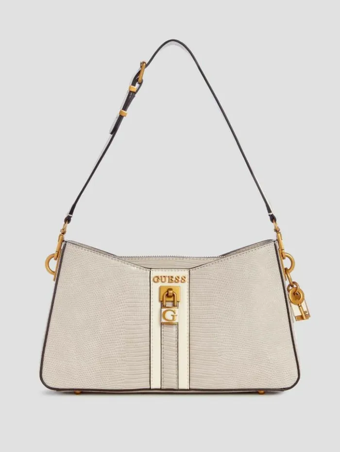 Women GUESS Handbags Ginevra Elite Shoulder Bag Taupe