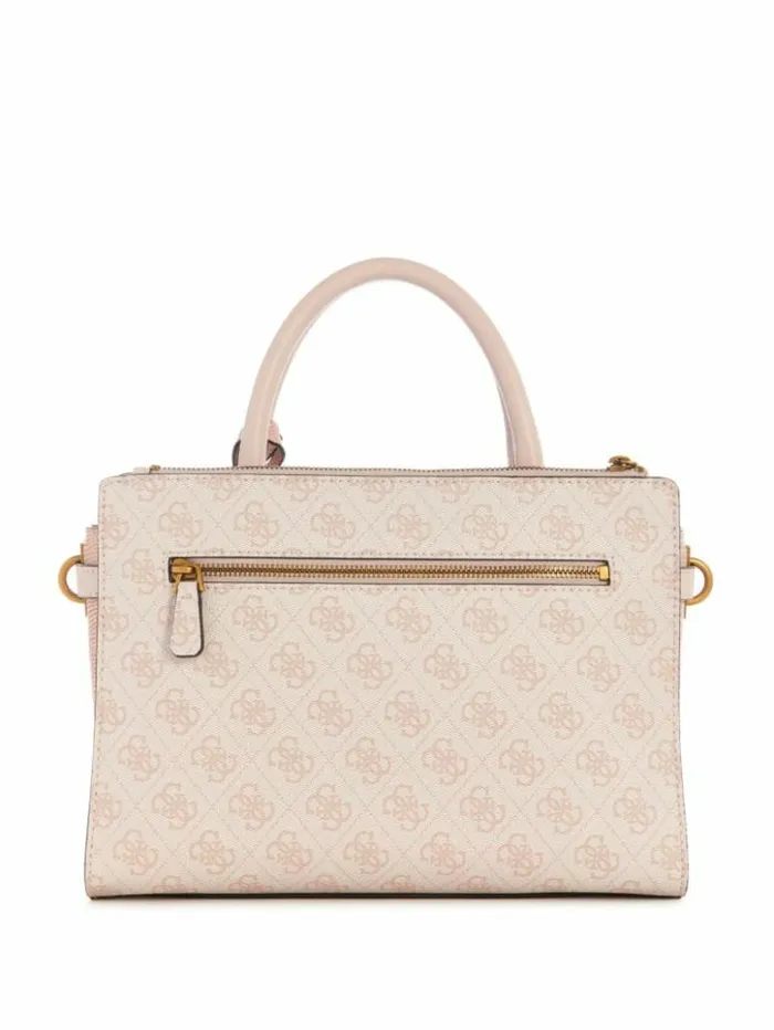 Women GUESS Handbags Ginevra Logo Elite Society Satchel Blush Logo