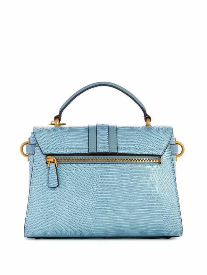 Women GUESS Handbags Ginevra Textured Top Handle Crossbody Light Denim