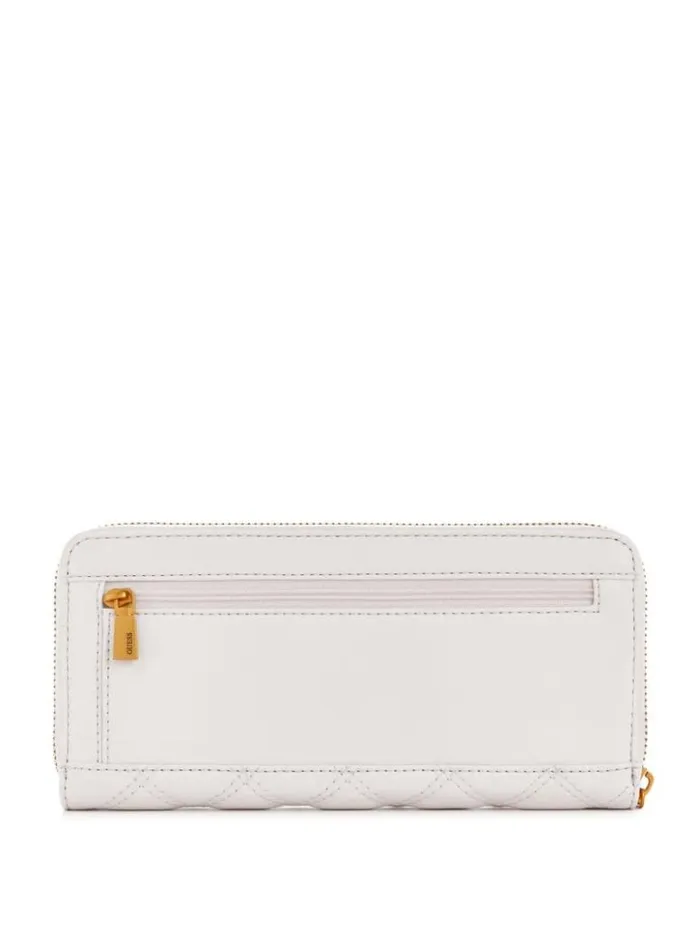 Women GUESS Handbags Giully Large ZipAround Wallet Ivory