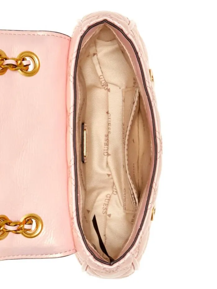 Women GUESS Handbags Giully Mini Convertible Crossbody Light Rose