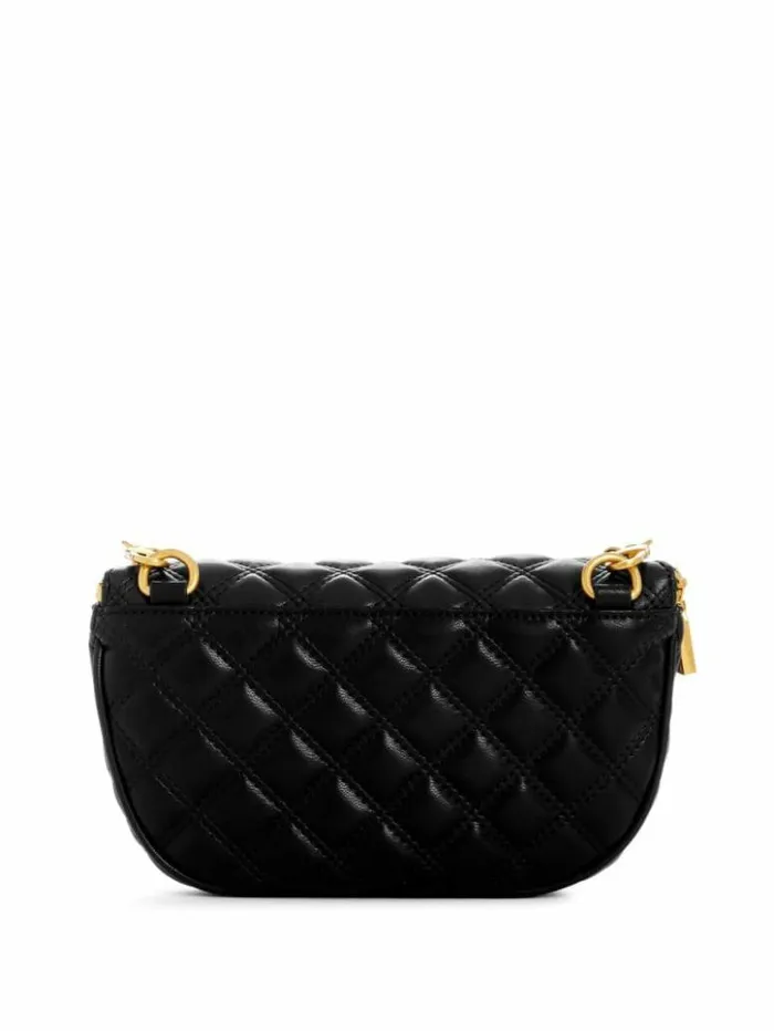 Women GUESS Handbags Giully Quilted Belt Bag Black