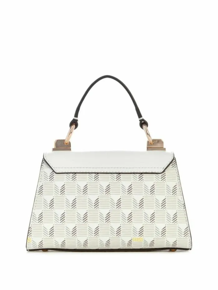 Women GUESS Handbags Hallie Mini FoldOver Flap Bag Steel