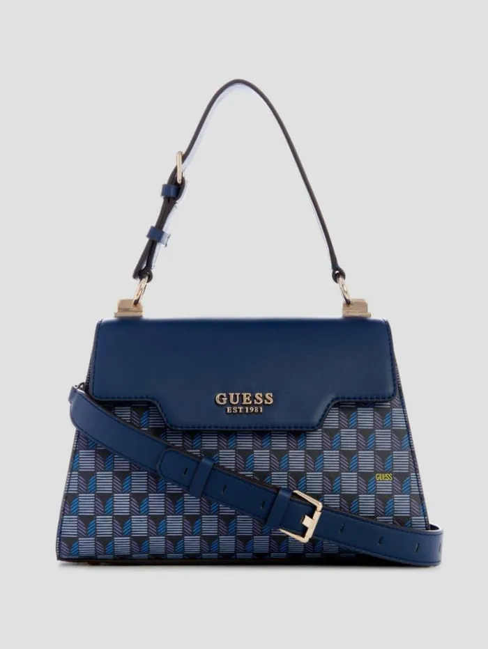Women GUESS Handbags Hallie Mini FoldOver Flap Crossbody Burnt Orange