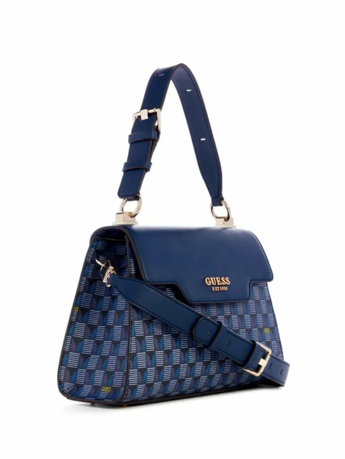 Women GUESS Handbags Hallie Mini FoldOver Flap Crossbody Burnt Orange