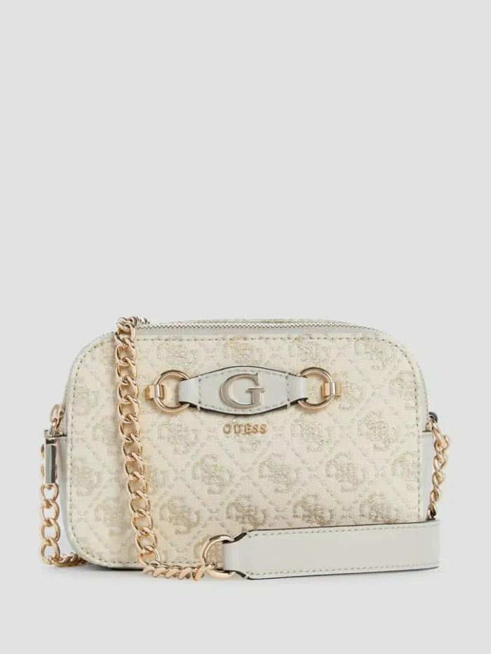 Women GUESS Handbags Izzy Camera Bag Dove Logo