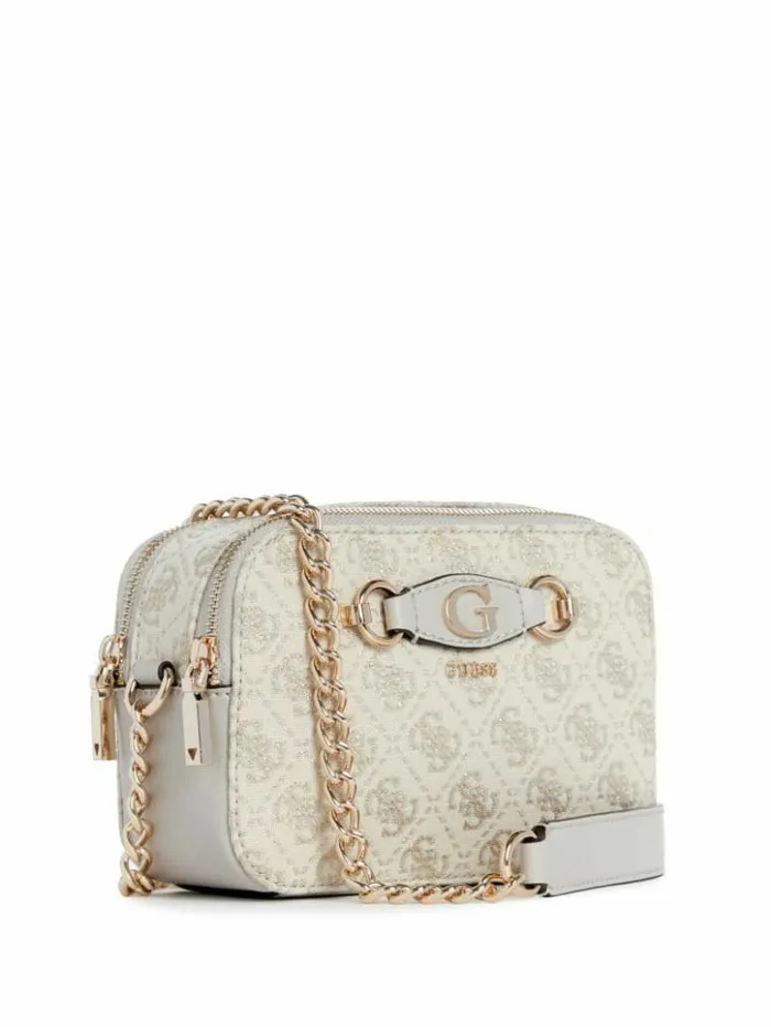 Women GUESS Handbags Izzy Camera Bag Dove Logo