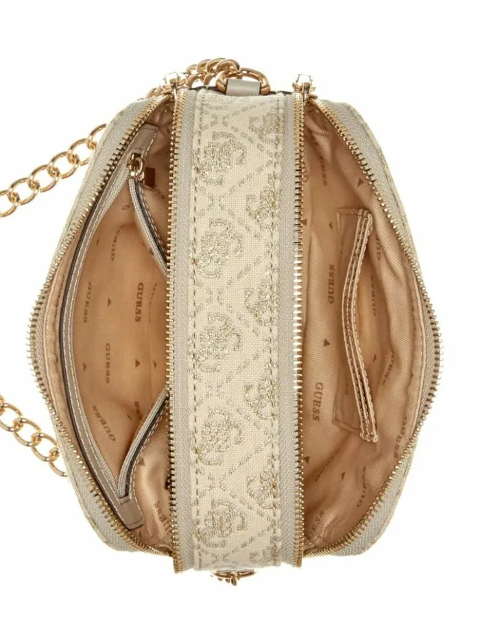 Women GUESS Handbags Izzy Camera Bag Dove Logo