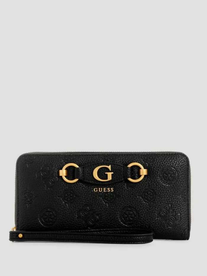 Women GUESS Handbags Izzy Peony Large ZipAround Wallet Blossom