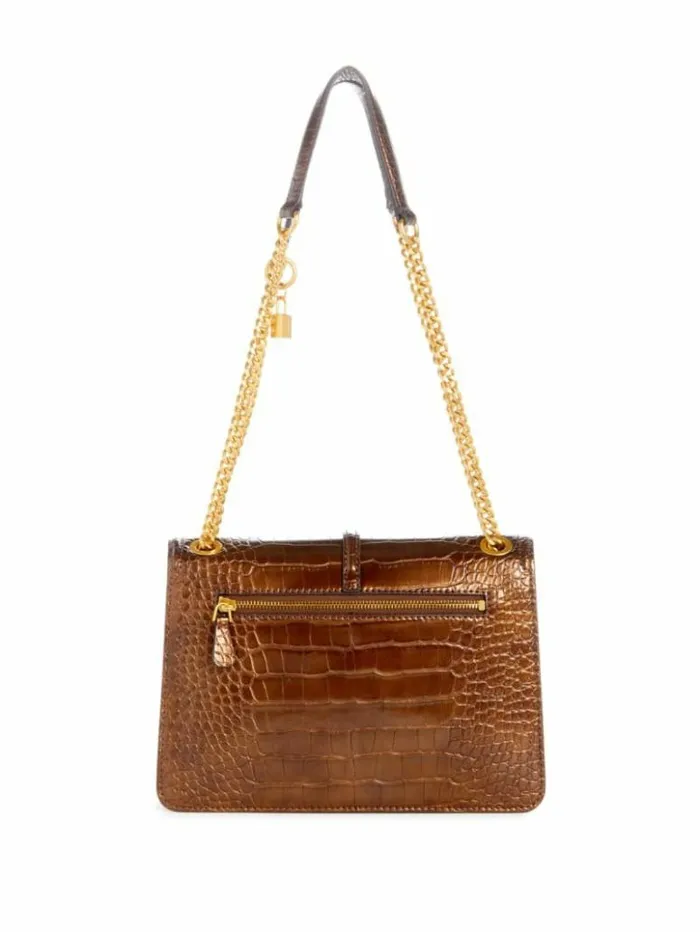 Women GUESS Handbags James Convertible Crossbody Flap Bag Bronze