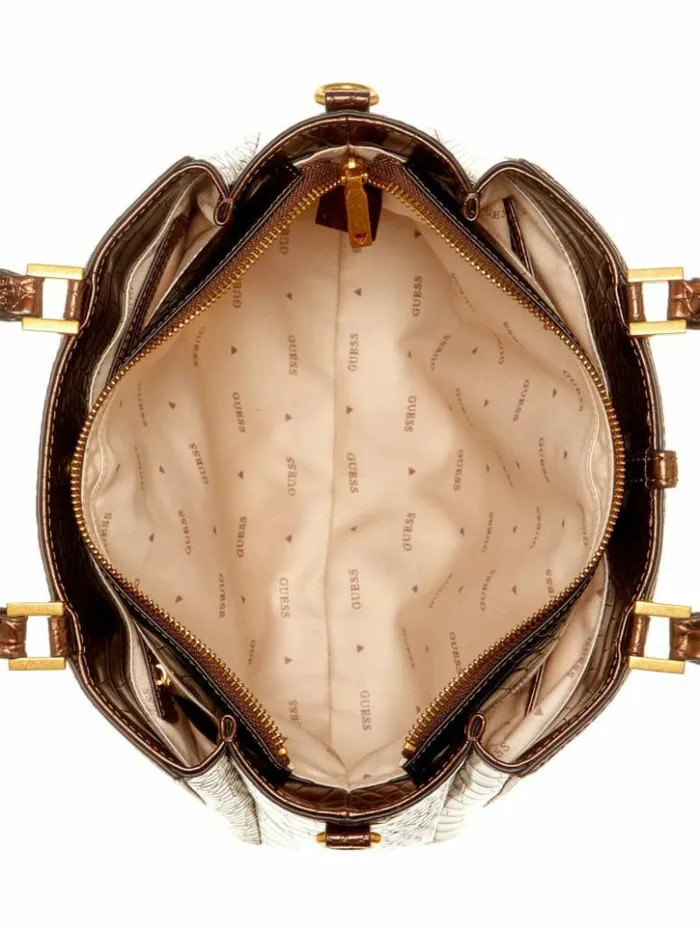 Women GUESS Handbags James Girlfriend Satchel Bronze