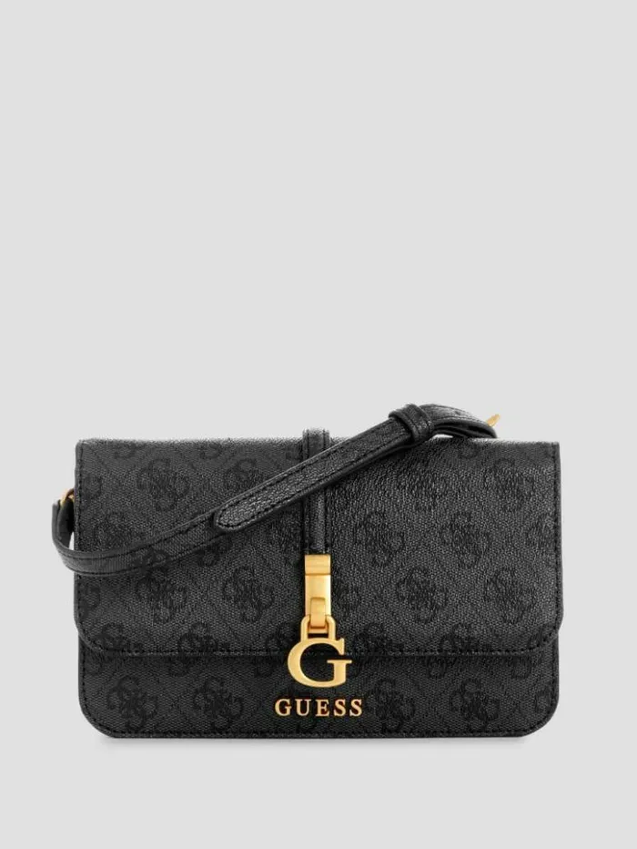 Women GUESS Handbags James Quattro G Crossbody Organizer Wallet Cloud Wash
