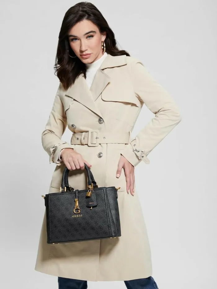 Women GUESS Handbags James Quattro G Girlfriend Satchel Cloud Wash