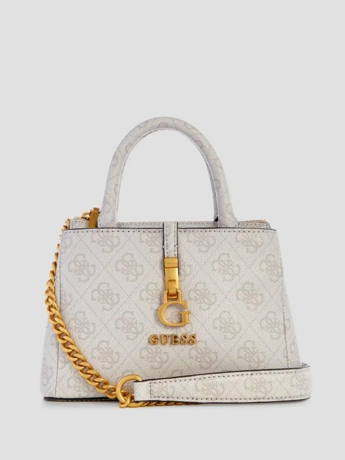 Women GUESS Handbags James Quattro G Mini Satchel Dove Logo