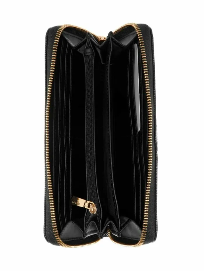 Women GUESS Handbags Jania Large ZipAround Wallet Black