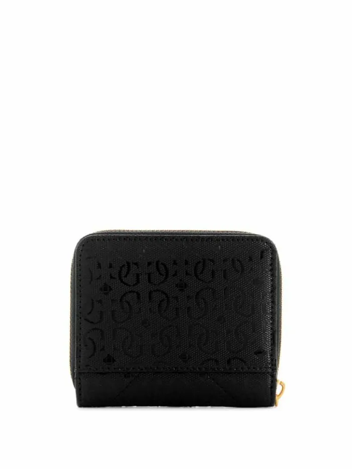 Women GUESS Handbags Jania Small ZipAround Wallet Black
