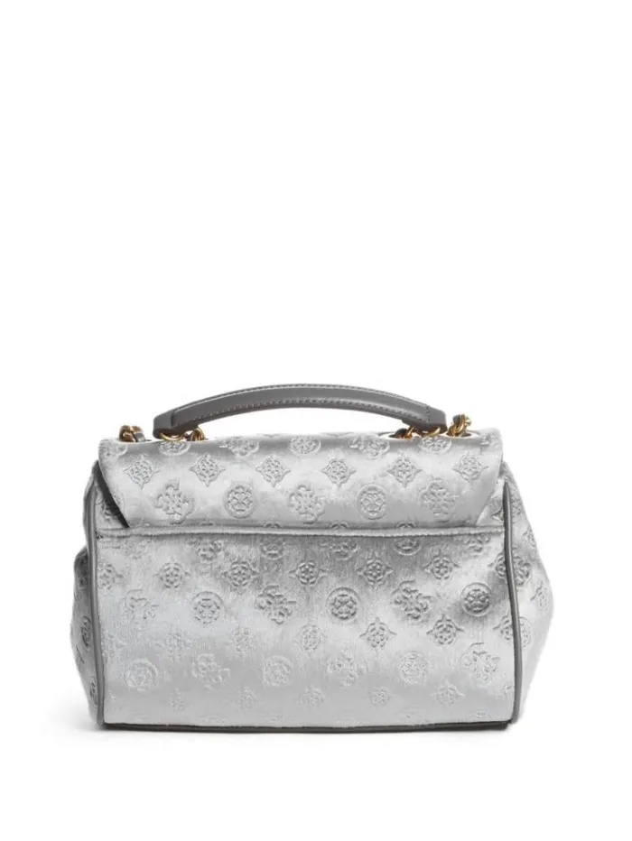 Women GUESS Handbags Kimi Logo Convertible Crossbody Smoke Grey