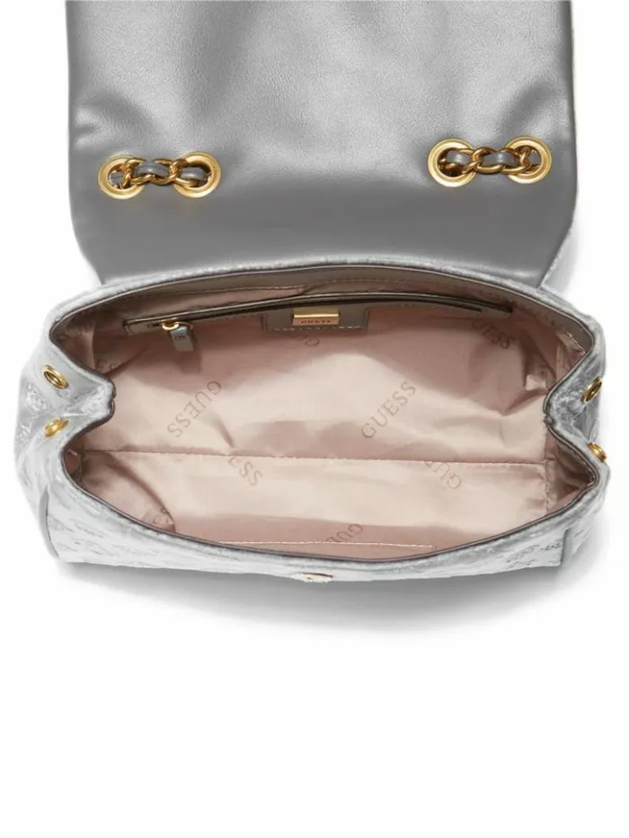 Women GUESS Handbags Kimi Logo Convertible Crossbody Smoke Grey
