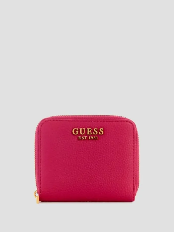 Women GUESS Handbags Laryn Small ZipAround Wallet Fuchsia