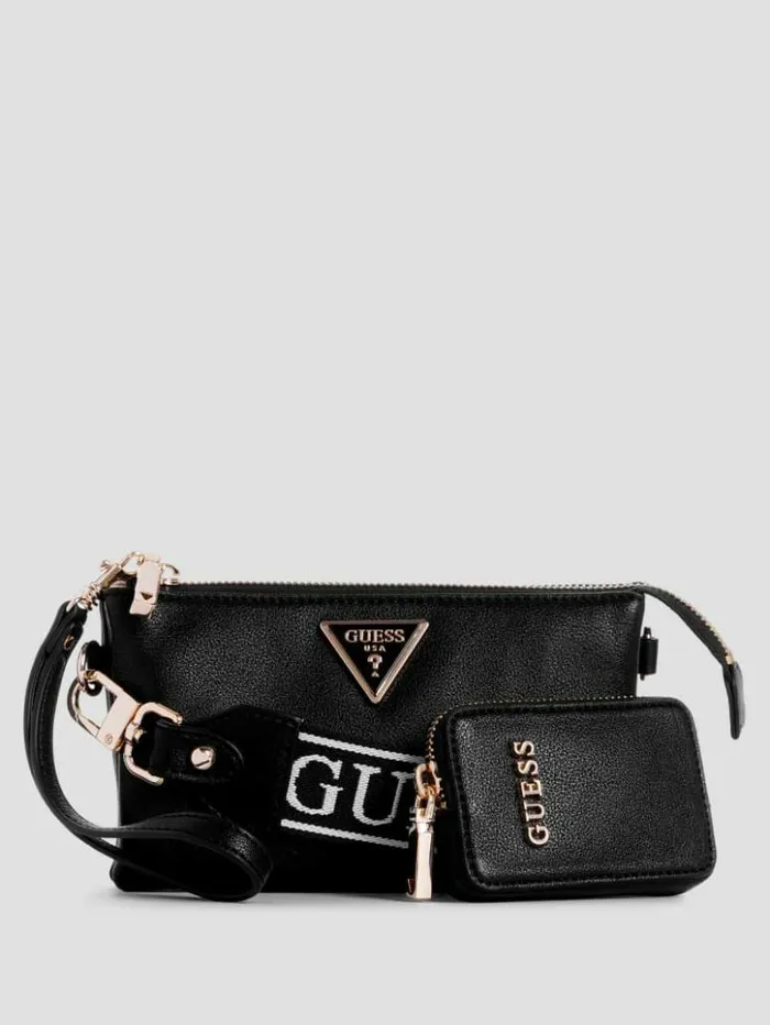 Women GUESS Handbags Latona Mini Crossbody Black