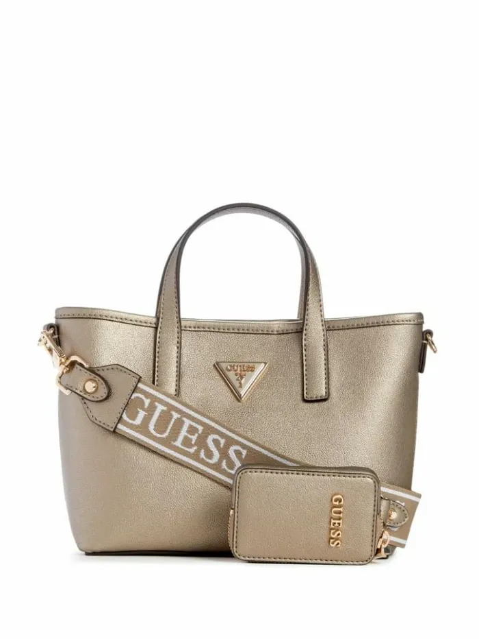 Women GUESS Handbags Latona Mini Tote Set Pewter
