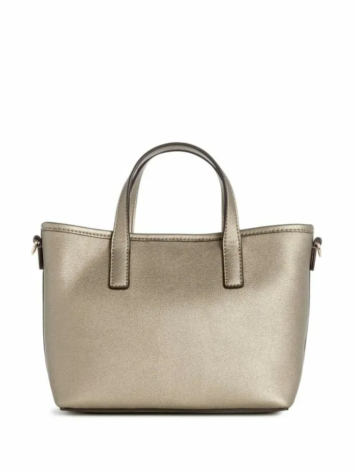 Women GUESS Handbags Latona Mini Tote Set Pewter
