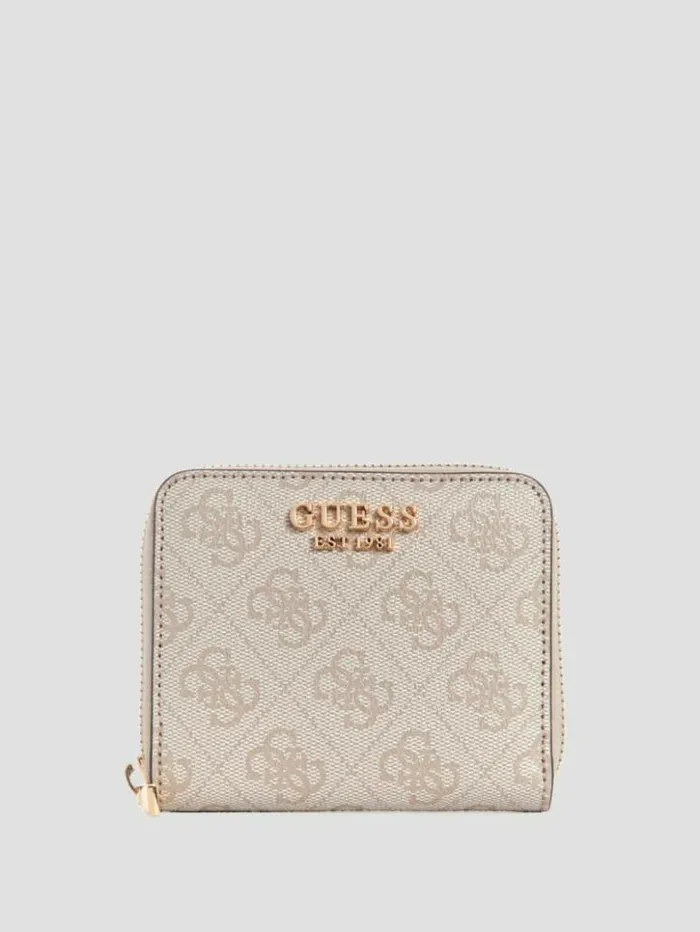Women GUESS Handbags Laurel Small ZipAround Wallet Dove Logo