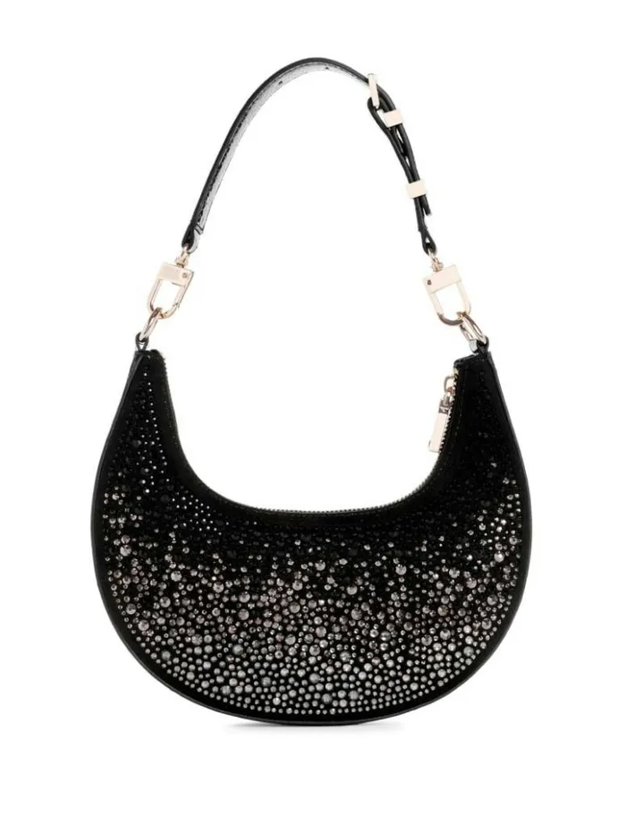 Women GUESS Handbags Lua Rhinestone Shoulder Bag Black