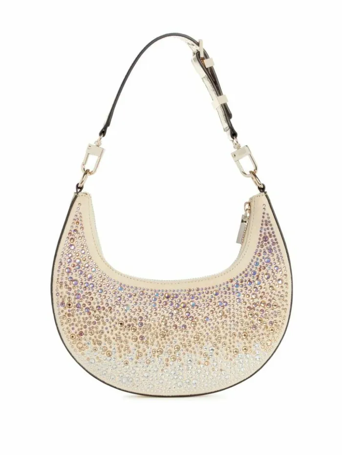 Women GUESS Handbags Lua Rhinestone Shoulder Bag Gold