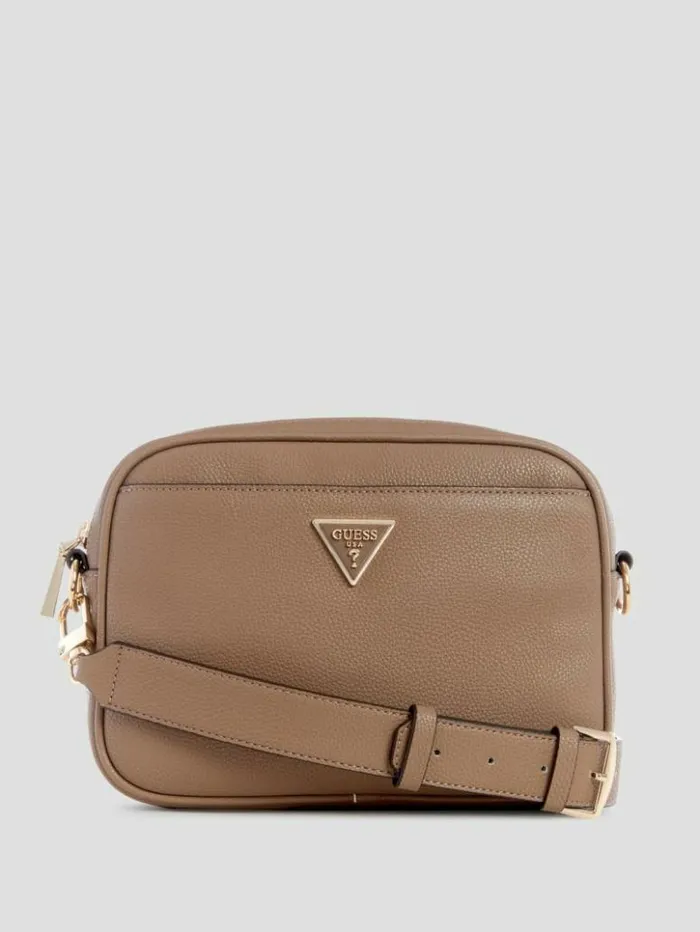 Women GUESS Handbags Meridian Camera Bag Taupe