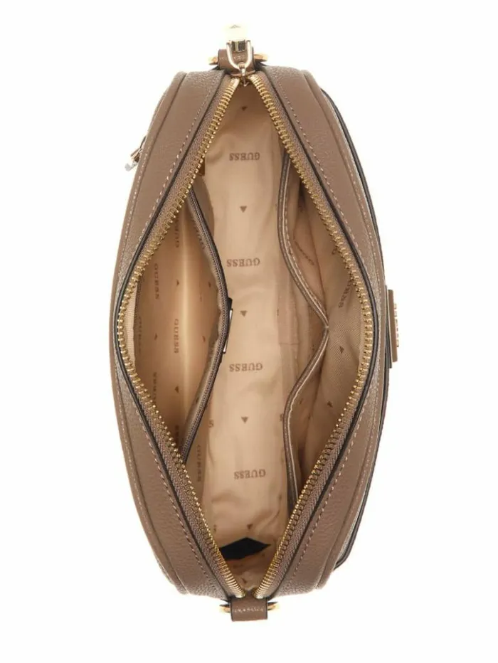 Women GUESS Handbags Meridian Camera Bag Taupe