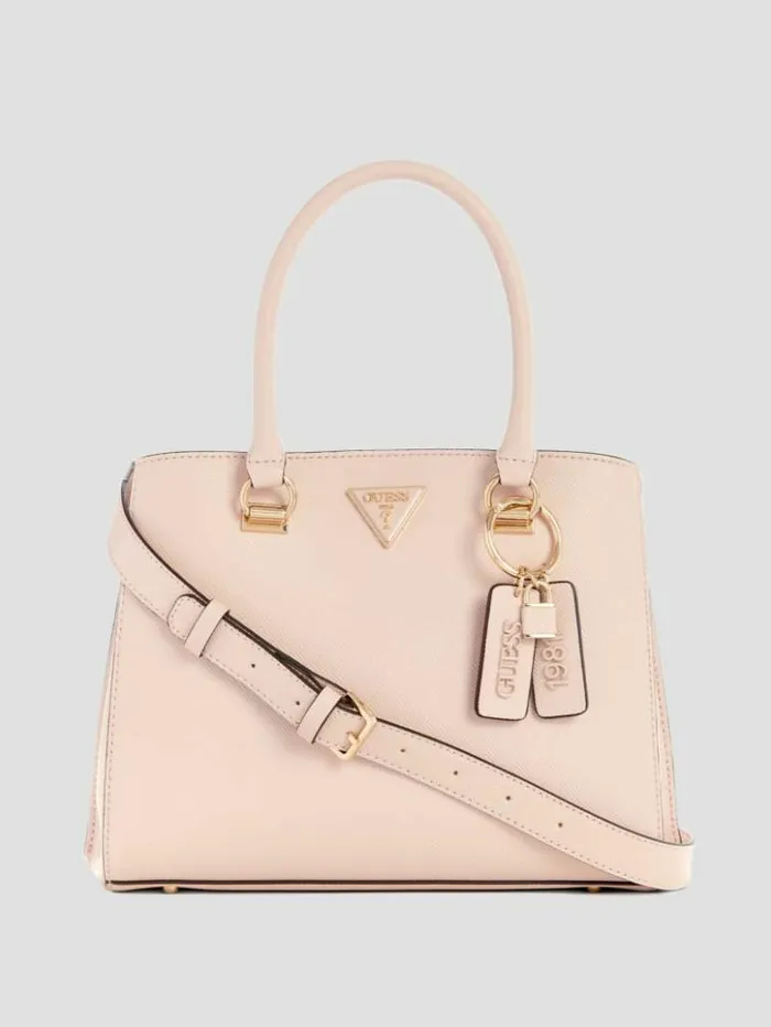 Women GUESS Handbags Noelle Girlfriend Satchel Light Rose